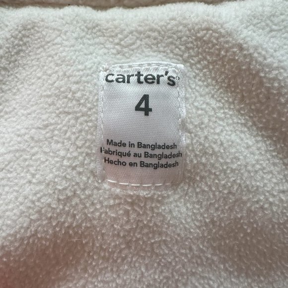 Carter's Pink Puffer Vest Child 4T Hot Pink Hearts Sherpa/Fleece Lining - Picture 3 of 3